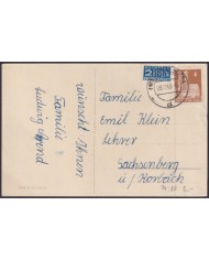 F-EX56531 GERMANY OCCUPATION ZONE BIZONE 1949 4pf SPECIAL CANCEL ARDESEN POSTCARD.