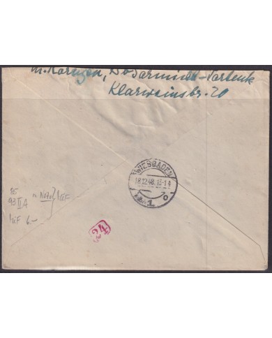 F-EX56539 GERMANY ZONE BIZONE 1948 BUILDING 20+60pf REG COVER GARMICH PARTENKIRCHEN.