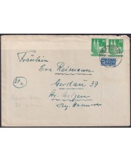 F-EX56540 GERMANY OCCUPATION ZONE BIZONE 1951 BUILDING 10pf COVER GUTTINGEN.