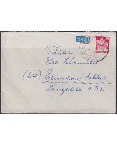 F-EX56508 GERMANY OCCUPATION ZONE BIZONE 1951 BUILDING 20pf COVER WIESBADEN