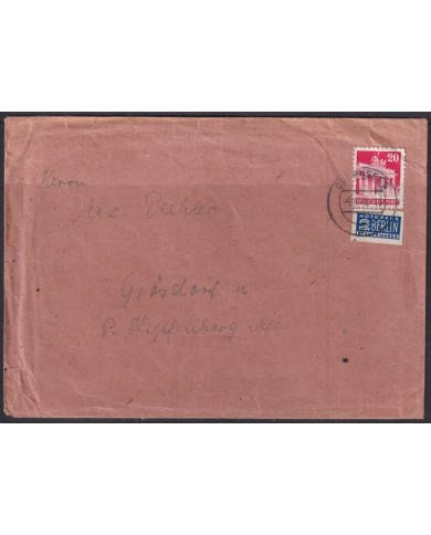 F-EX56509 GERMANY OCCUPATION ZONE BIZONE 1948 BUILDING 20pf COVER OBERNSEES.