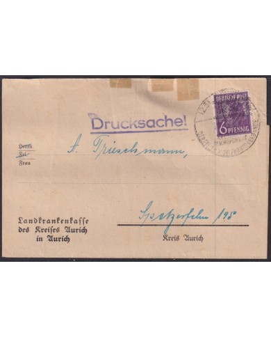 F-EX56511 GERMANY OCCUPATION BIZONE 1948 OVERPRINT TIPE II. 6pf DRUKSACHE.