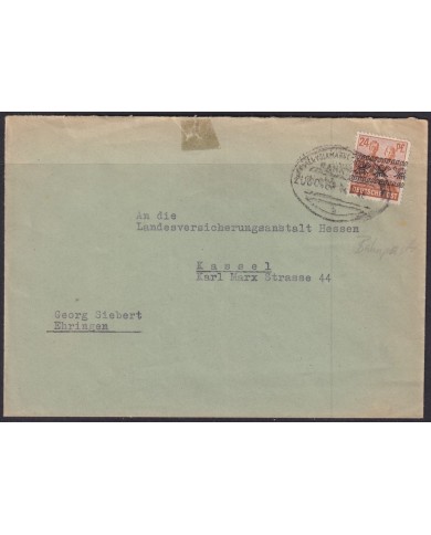 F-EX56515 GERMANY OCCUPATION BIZONE 1948 OVERPRINT TIPE II. 24pf COVER RAILROAD.
