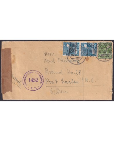 F-EX56543 GERMANY BIZONE 1948 OVERPRINT TIPE I-II 10-20pf CENSORSHIP COVER  AUSTRIA.