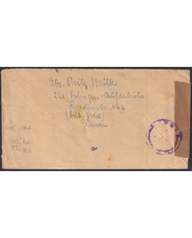 F-EX56543 GERMANY BIZONE 1948 OVERPRINT TIPE I-II 10-20pf CENSORSHIP COVER  AUSTRIA.