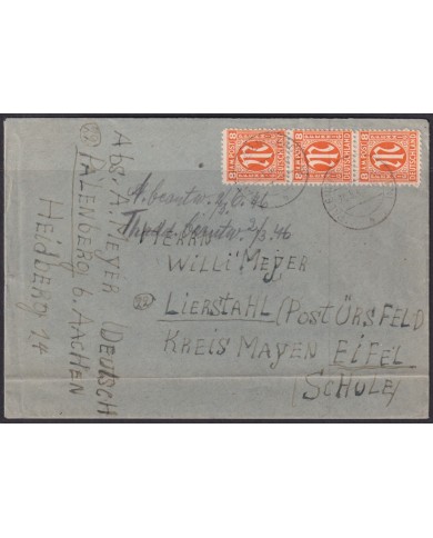F-EX56517 GERMANY OCCUPATION ZONE BIZONE AM POST 1946 8pf COVER HEIDBERG.