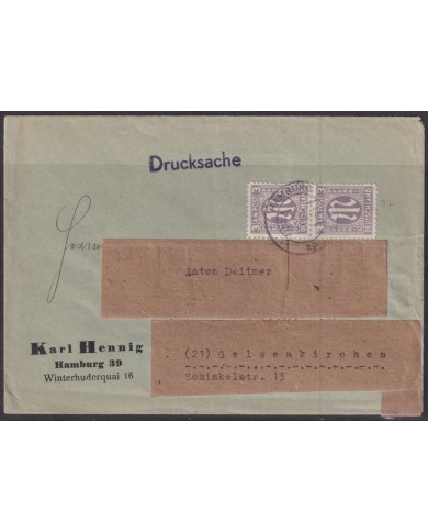 F-EX56557 GERMANY OCCUPATION ZONE BIZONE AM POST 1946 3pf COVER HAMBURG.