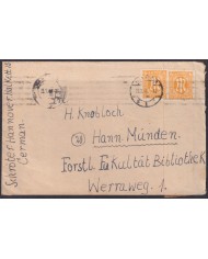 F-EX56521 GERMANY OCCUPATION ZONE BIZONE AM POST 1946 6pf COVER HANNOVER.