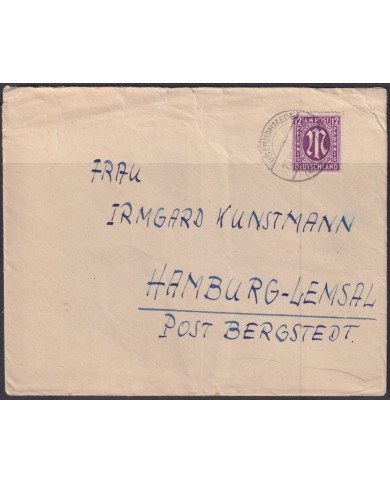 F-EX56558 GERMANY OCCUPATION ZONE BIZONE AM POST 1946 12pf OBERRAHMEDEM COVER.