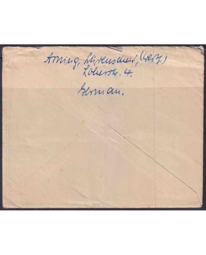 F-EX56558 GERMANY OCCUPATION ZONE BIZONE AM POST 1946 12pf OBERRAHMEDEM COVER.