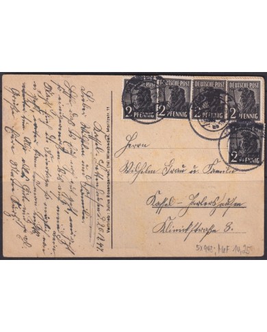 F-EX56618 GERMANY OCCUPATION ZONE ASS POST 1947 2pf SPECIAL CARD DORFFOL.