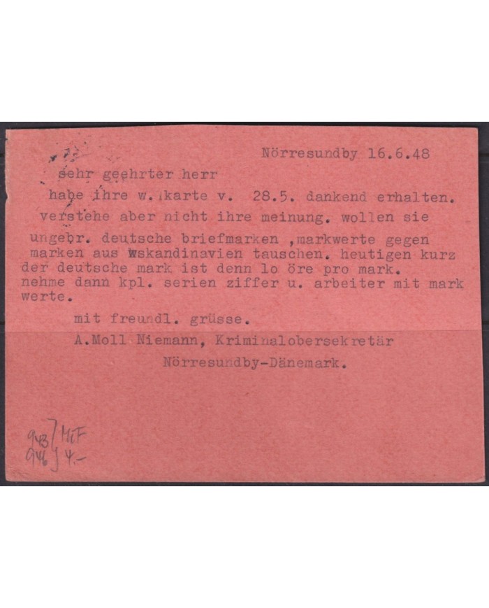 F-EX56611 GERMANY OCCUPATION ZONE ASS POST 1948 2+10pf CARD CANCEL WIETZE.