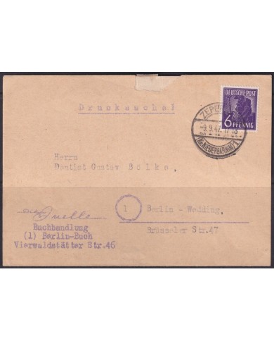 F-EX56613 GERMANY OCCUPATION ZONE ASS POST 1947 6pf IMPRESOS BERLIN.