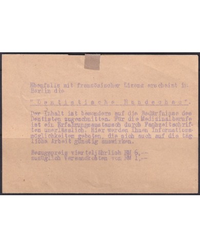 F-EX56613 GERMANY OCCUPATION ZONE ASS POST 1947 6pf IMPRESOS BERLIN.