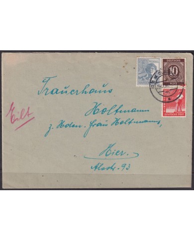 F-EX56620 GERMANY OCCUPATION ZONE ASS POST 1948 8+12+10pf M. GLADBACH.