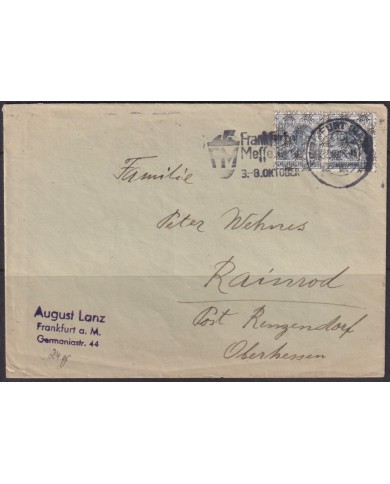 F-EX56615 GERMANY OCCUPATION BIZONE 1948 OVERPRINT TIPE I. 12pf SPECIAL CANCEL.