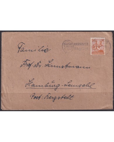F-EX56616 GERMANY OCCUPATION ZONE ASS POST 1947 24pf HANNOVER SPECIAL CANCEL FAIR.