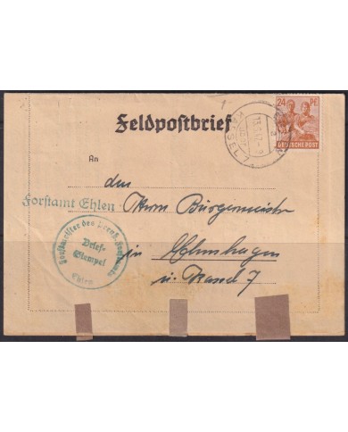 F-EX56617 GERMANY OCCUPATION ZONE ASS FELDPOST 1947 CENSORSHIP KESSEL.