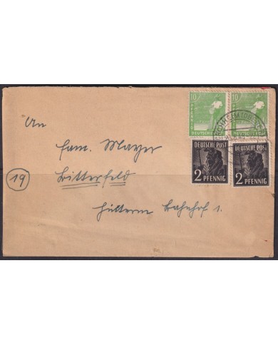 F-EX56627 GERMANY OCCUPATION ZONE ASS POST 1948 2+10pf OBERFR.