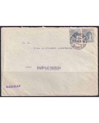 F-EX56623 GERMANY OCCUPATION ZONE ASS POST 1947 12pf HAMM WESTFALIA.