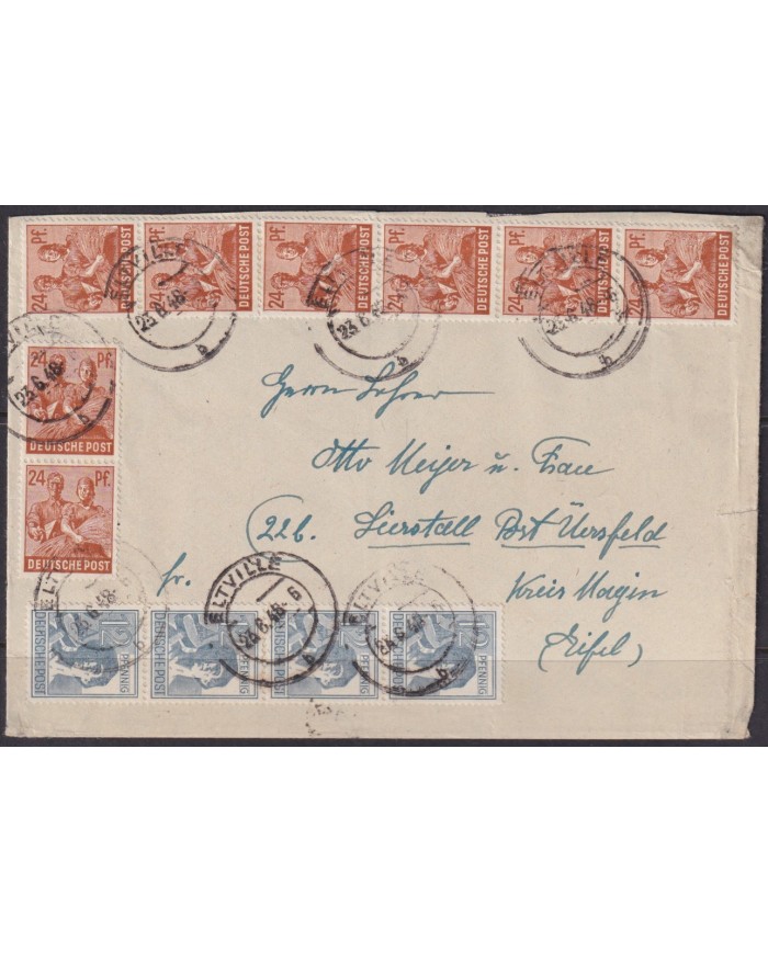 F-EX56624 GERMANY OCCUPATION ZONE ASS POST 1948 12-24pf ELTVILLE.