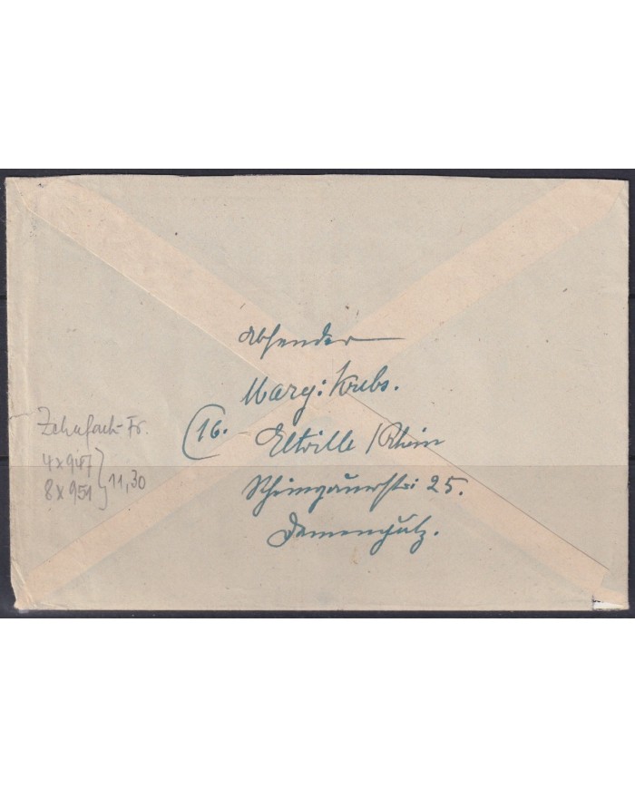 F-EX56624 GERMANY OCCUPATION ZONE ASS POST 1948 12-24pf ELTVILLE.