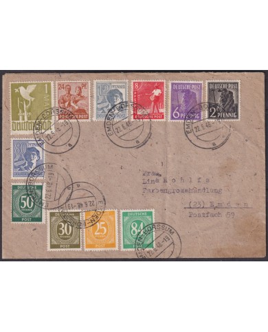 F-EX56628 GERMANY OCCUPATION ZONE ASS POST 1948 EMDEN BORSSUM.