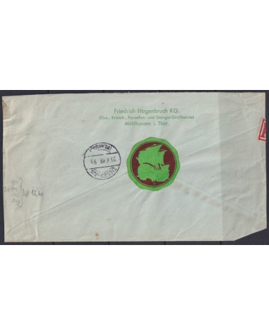 F-EX56629 GERMANY OCCUPATION ZONE ASS POST 1948 6+8+10+40pf REG MUHIHAUSEN COVER.