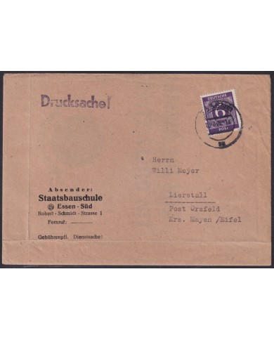 F-EX56587 GERMANY OCCUPATION BIZONE 1948 6pf DRUCHSACHE ESSEN SUD.