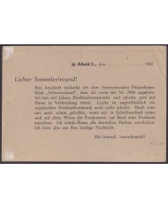 F-EX56589 GERMANY OCCUPATION BIZONE 1948 20+25pf ALFELD LEINE SPECIAL CARD.