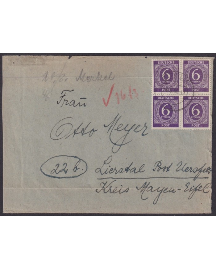 F-EX56592 GERMANY OCCUPATION BIZONE 1948 6pf ELTOILL COVER.