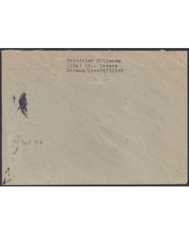 F-EX56593 GERMANY OCCUPATION BIZONE 1948 8pf REMSCHEID LENNEP COVER