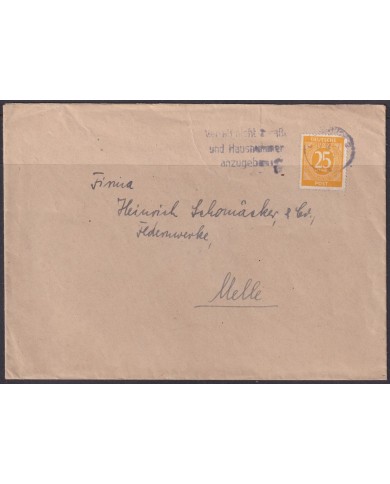 F-EX56601 GERMANY OCCUPATION BIZONE 1946 25pf HAMBURG SPECIAL CANCEL COVER.