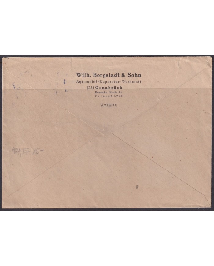 F-EX56601 GERMANY OCCUPATION BIZONE 1946 25pf HAMBURG SPECIAL CANCEL COVER.