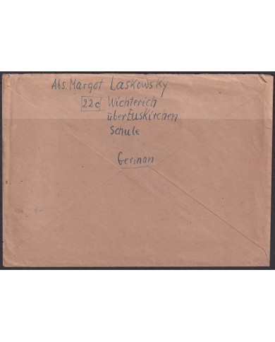 F-EX56600 GERMANY OCCUPATION BIZONE 1946 12pf SCHULE COVER.