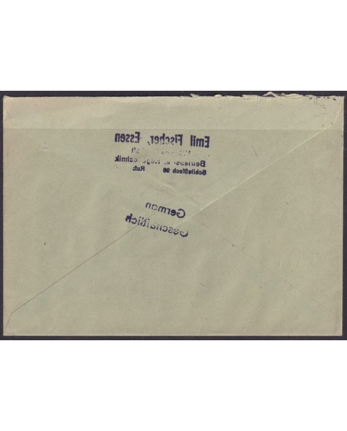 F-EX56602 GERMANY OCCUPATION BIZONE 1946 16pf ESSEN COVER.