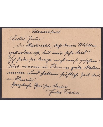 F-EX56603 GERMANY OCCUPATION BIZONE 1946 10pf + 2pf BURGERHEIN POSTAL STATIONERY.