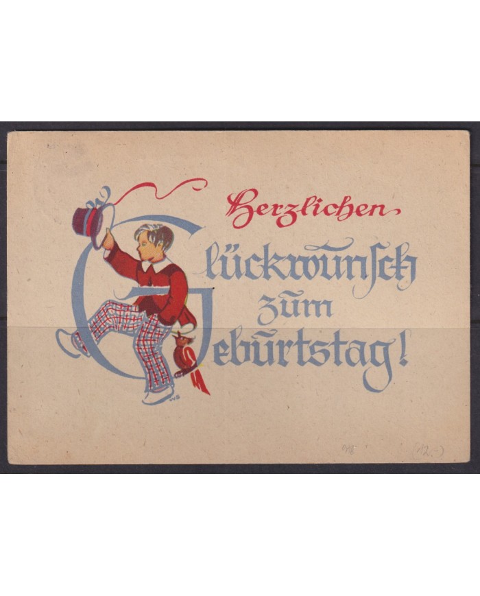 F-EX56604 GERMANY OCCUPATION BIZONE 1946 10pf ESCHWEGE ENGRAVING CARD.