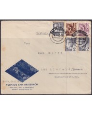 F-EX56579 GERMANY BADEN FRANCE OCCUPATION 1947 20pf SKI CANCEL HINTERZARTEN.