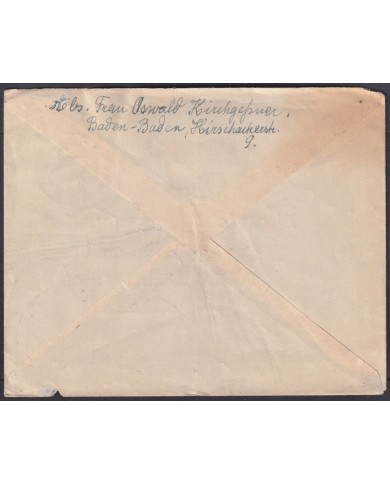 F-EX56749 GERMANY BADEN FRANCE OCCUPATION 1947 12pf HEBEL BADEN BADEN COVER.