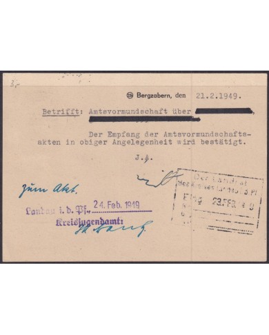 F-EX56568 GERMANY RHINE PALATINATE FRANCE OCCUPATION 1947 10pf BERGZABERN COVER.