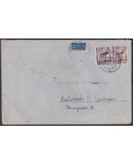 F-EX56569 GERMANY RHINE PALATINATE FRANCE OCCUPATION 1947 4+16pf HINGEN COVER.