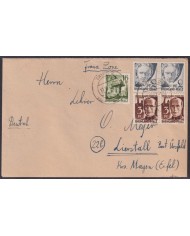 F-EX56570 GERMANY RHINE PALATINATE FRANCE OCCUPATION 1947 12pf TRIER EUREN COVER.