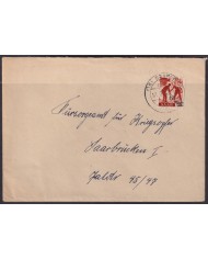 F-EX56571 GERMANY SAAR SARRE FRANCE OCCUPATION 1948 6pf METAL FOUNDRY COVER.