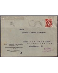 F-EX56584 GERMANY SAAR SARRE FRANCE OCCUPATION 1948 24pf METAL FOUNDRY COVER.