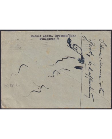 F-EX56584 GERMANY SAAR SARRE FRANCE OCCUPATION 1948 24pf METAL FOUNDRY COVER.