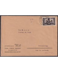 F-EX56585 GERMANY SAAR SARRE FRANCE OCCUPATION 1952 5fr METAL INDUSTRY COVER.
