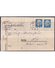 F-EX56634 GERMANY 1933-34 HINDENBURG 1934 4pf PERFORATED STAMPS BERLIN COVER.