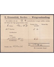 F-EX56644 GERMANY 1933-34 HINDENBURG 1935 3pf NORDEN SPECIAL CARD.