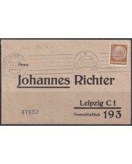 F-EX56646 GERMANY 1933-34 HINDENBURG 1937 3pf MANNHEINH CANCEL COVER.